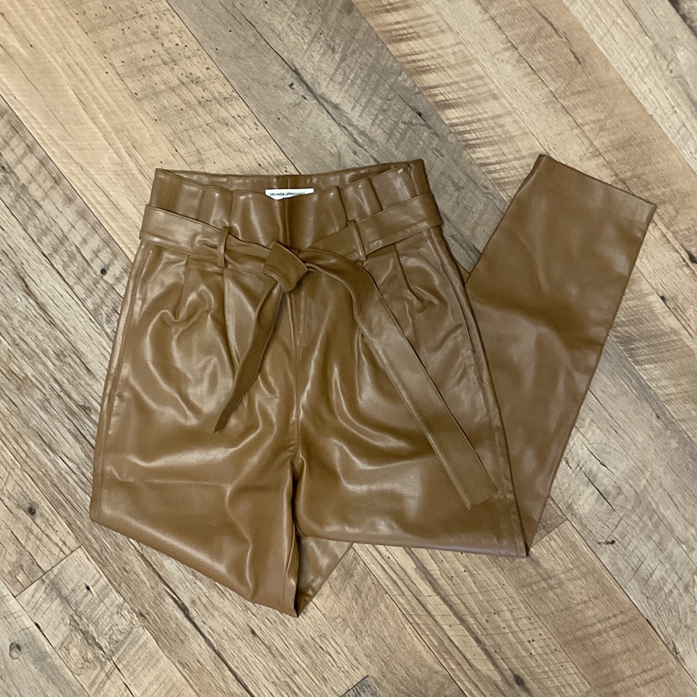 Amanda Uprichard Brown Cropped Pants